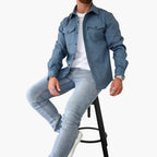 David Button-Front Shirt Jacket