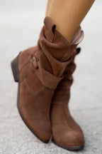 Women's Beige Suede Ankle Boots – Soft & Comfortable