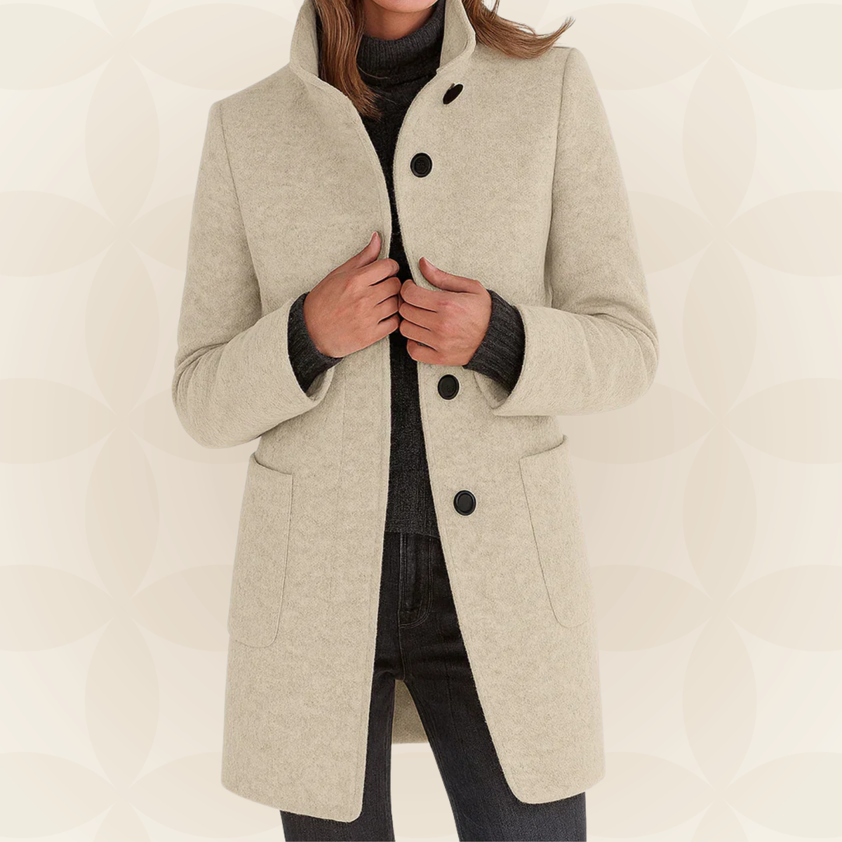 Jacket Women with High Collar, Comfortable and Warm