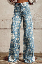 DIANE Vintage Wide-Leg Floral Jeans