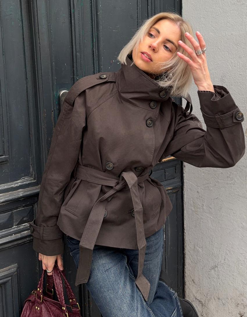 Women's Belted Trench Coat, Classic for Transitional Weather