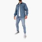 David Button-Front Shirt Jacket