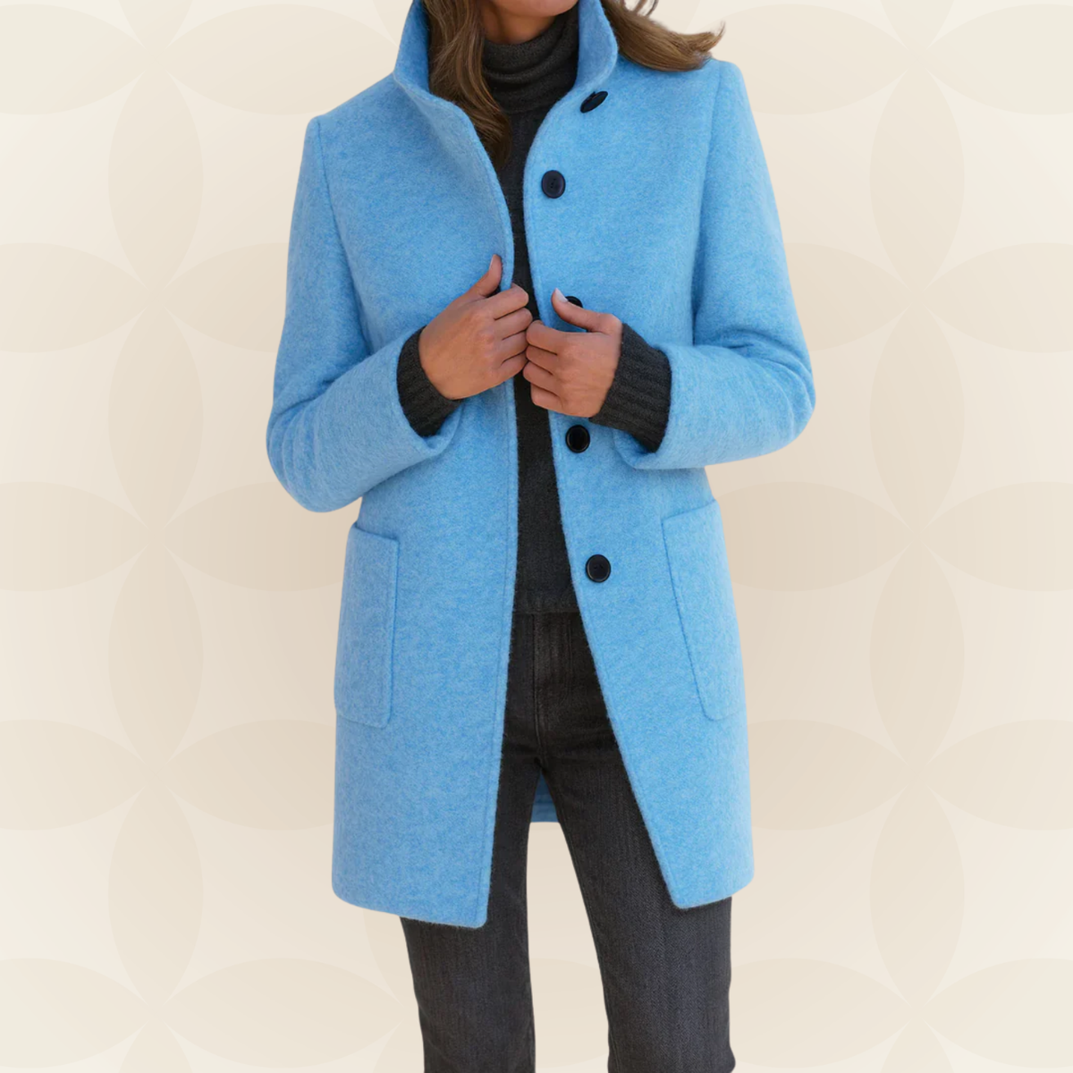 Jacket Women with High Collar, Comfortable and Warm