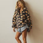 Fleece Sweater Women with Boho Bloom Design