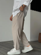 Men's Relaxed Fit Pleated Pants – Elegant and Comfortable for Everyday and Business