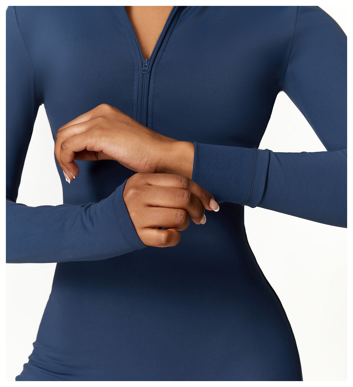LUNA Zip-Front Bodycon Jumpsuit