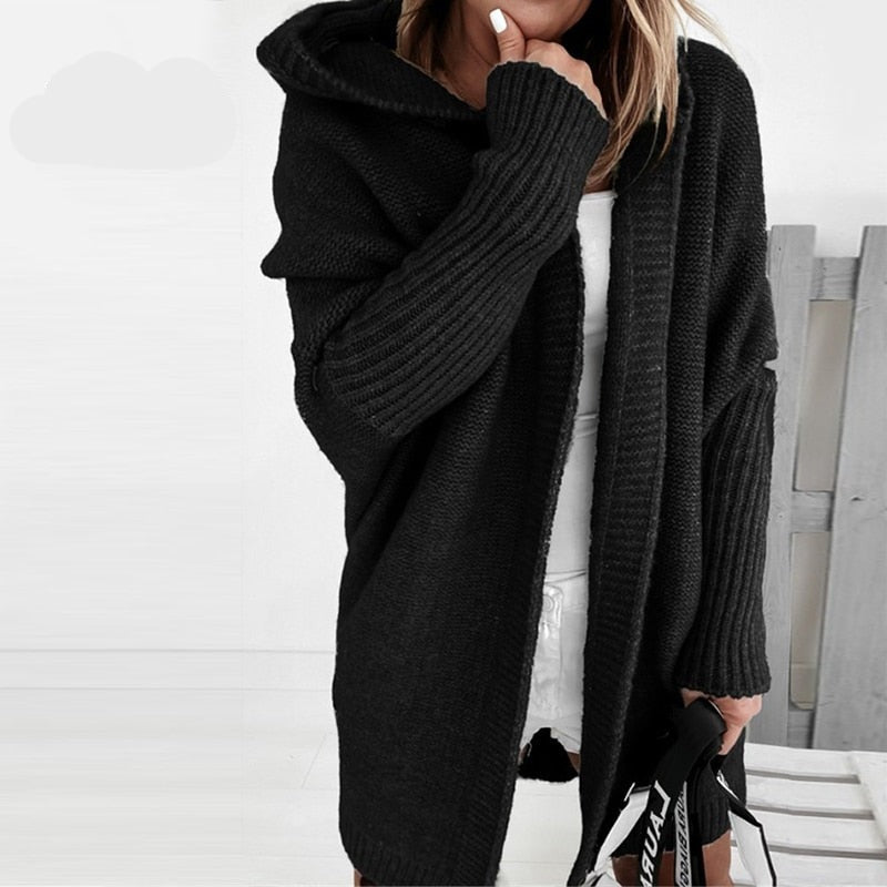 Cardigan Women, Hooded and Oversized for Winter