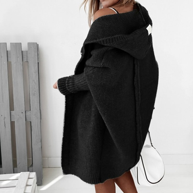 Cardigan Women, Hooded and Oversized for Winter
