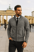 Zip-Up Sweater Men, Fitted Knit