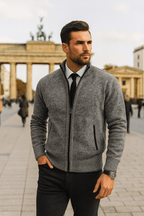 Zip-Up Sweater Men, Fitted Knit