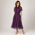 Flavia | Teardrop-Neckline Maxi Dress with Chiffon Lace Trim