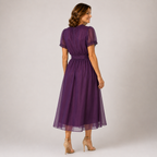 Flavia | Teardrop-Neckline Maxi Dress with Chiffon Lace Trim