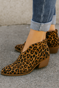 Women's Leopard Print Ankle Boots – Short Shaft
