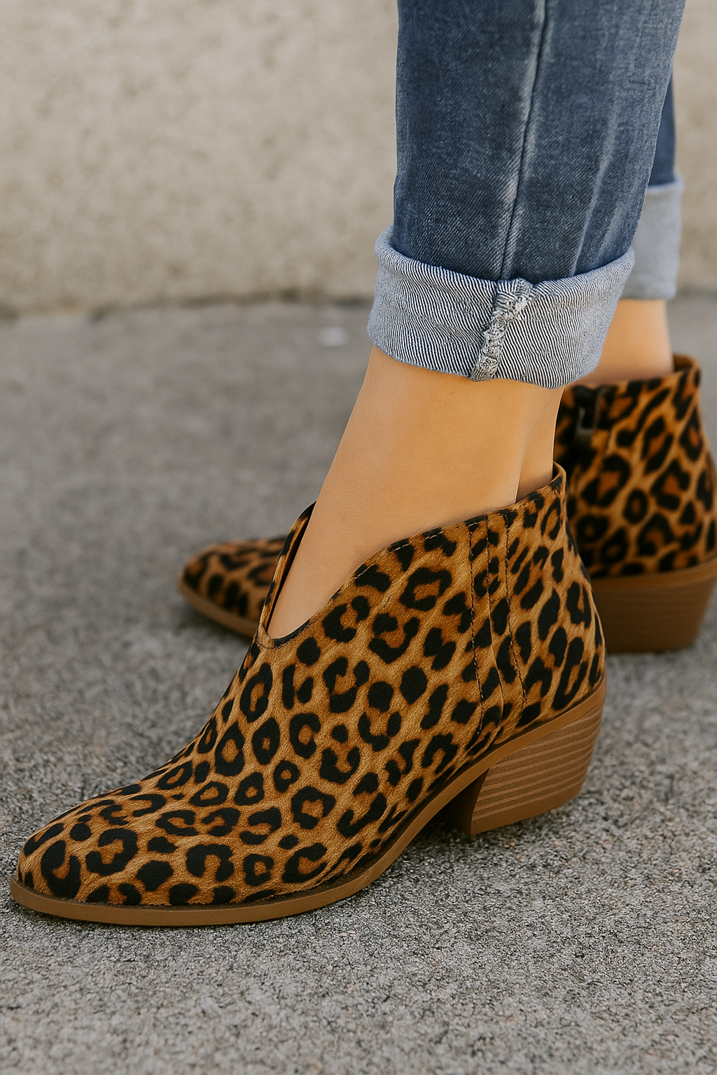 Women's Leopard Print Ankle Boots – Short Shaft