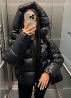 Puffer Jacket Women with Hood, Lined, Warm and Lightweight