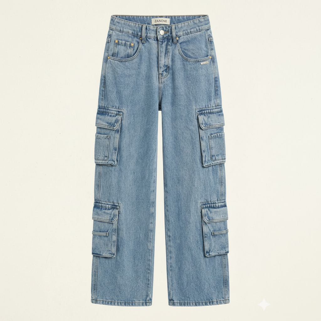 Kiana | Baggy Cargo Jeans mit weitem Bein