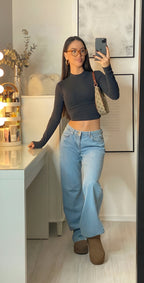 MIA Low-Rise Wide-Leg Jeans