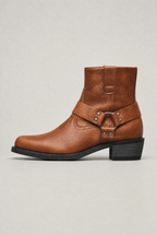 Men's Faux Leather Ankle Boots with Side Zipper