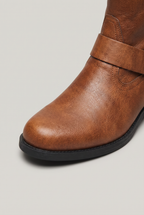 Men's Faux Leather Ankle Boots with Side Zipper