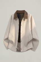 Men's Jacket with Contrast Collar, Single-Breasted for Fall