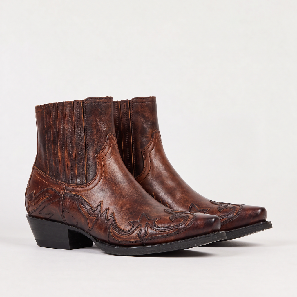 Men's Boots Western Square Toe Pull On