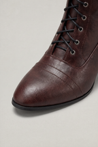 Women's Vintage Lace-Up Ankle Boots with Heel