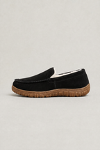 Men's Slippers Moccasin Suede Look in Black