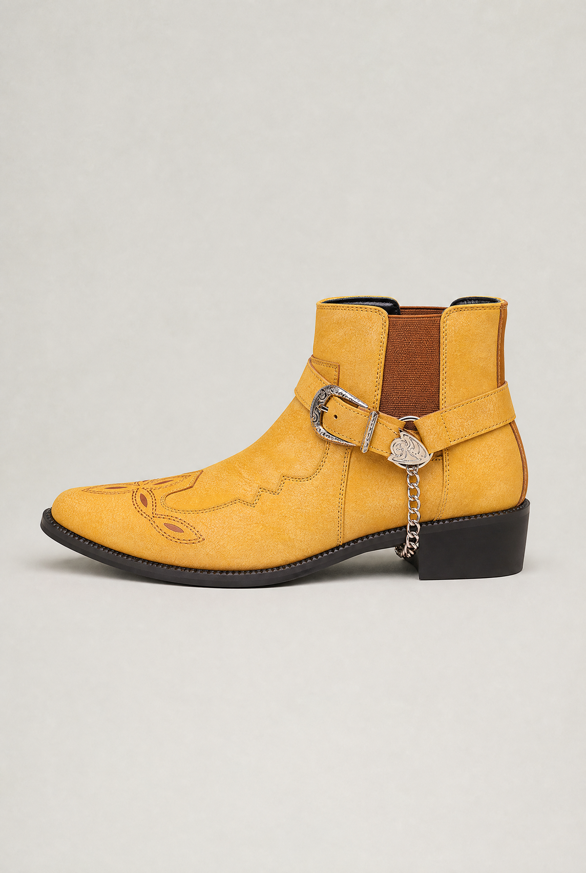 Men's Boots Western Harness Strap Pointed Toe