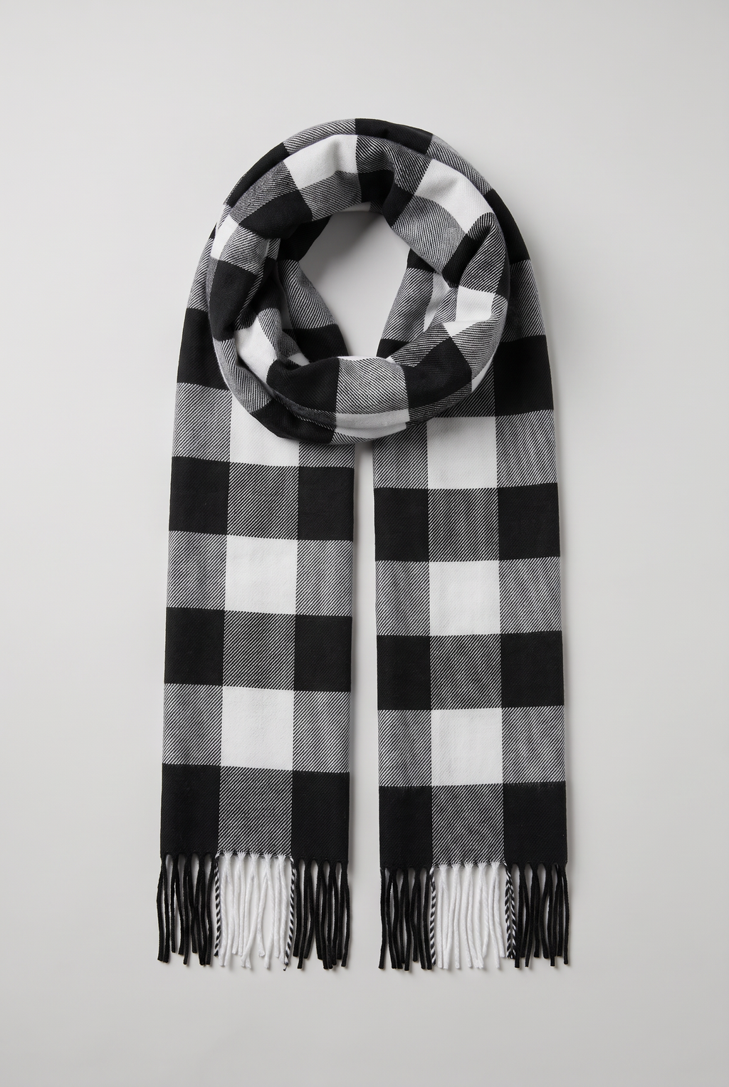 Men's Scarf Checked Tassel Detail