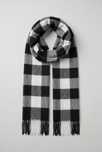 Men's Scarf Checked Tassel Detail