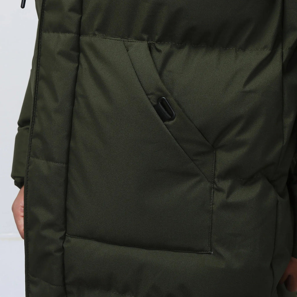 Long Winter Coat Men, Warm Puffer