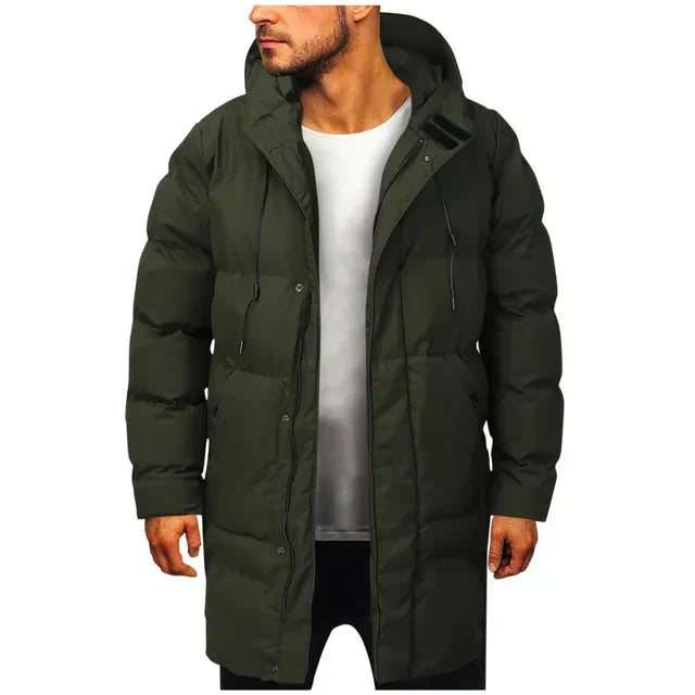 Long Winter Coat Men, Warm Puffer
