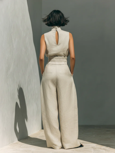 Maria | Minimalist Top & Wide-Leg Pants Set for Women