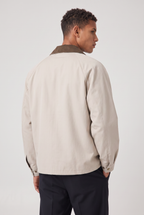 Men's Jacket with Contrast Collar, Single-Breasted for Fall