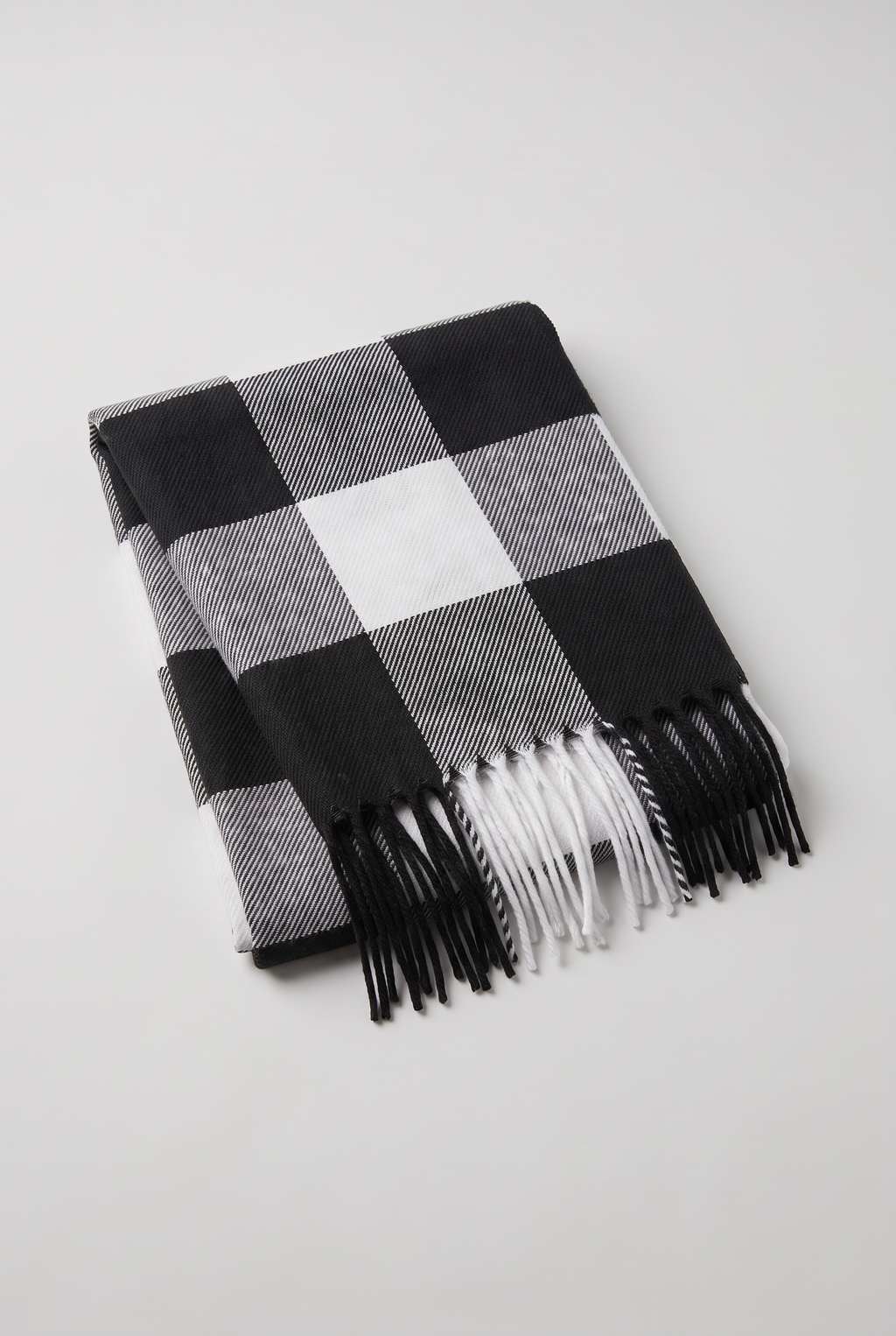 Men's Scarf Checked Tassel Detail