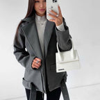 Women's Wool-Look Coat with Belt, Classic and Tailored