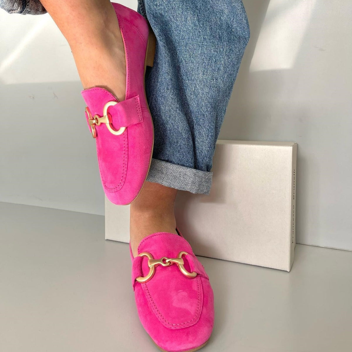 Women's Loafers with Gold Details, Elegant