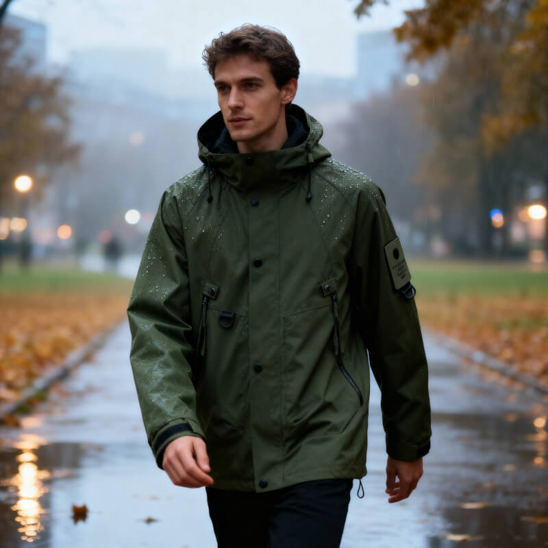 Men's Waterproof Softshell Jacket with Hood, Outdoor