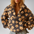 Fleece Sweater Women with Boho Bloom Design