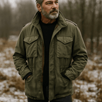 Field Jacket Men, Rugged with Hood and Storm Flap