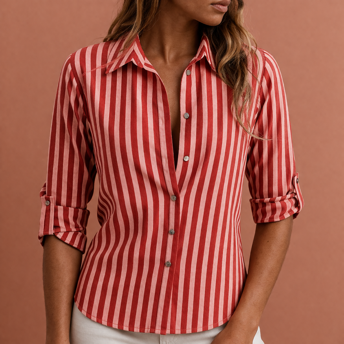 ALYSSA | Women's Blouse with Classic Collar and Button Placket
