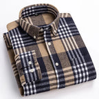 Men's Plaid Cotton Shirt, Warm