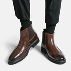 Chelsea Boots Men, Faux Leather and Elegant