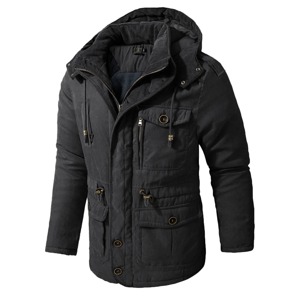 Winter Coat Men, Fleece-Lined with Hood and Plenty of Pockets