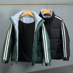 Puffer Jacket Men with High Collar, Windproof and Warm