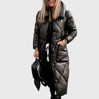 Winter Coat Women with Hood, Lined and Water-Repellent