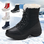 Snow Boots Women Waterproof Faux Fur Lace Up