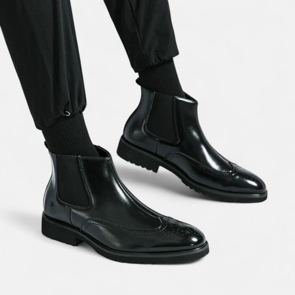 Chelsea Boots Men, Faux Leather and Elegant
