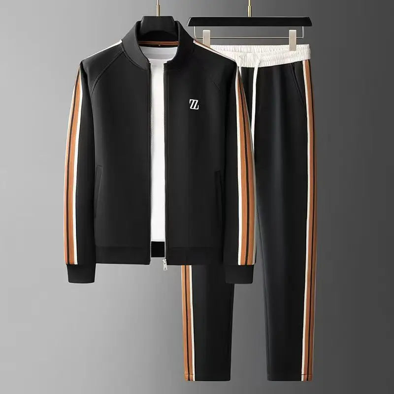 Tracksuit Men Stripe 2 Piece Jogger Set