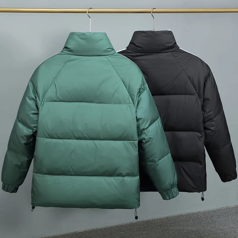 Puffer Jacket Men with High Collar, Windproof and Warm